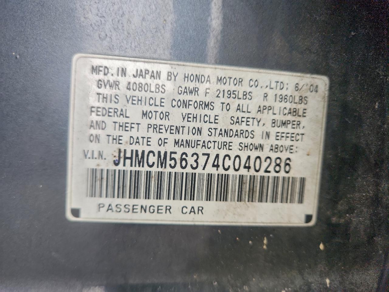 2004 HONDA ACCORD
