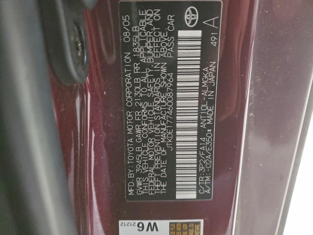 2006 TOYOTA SCION