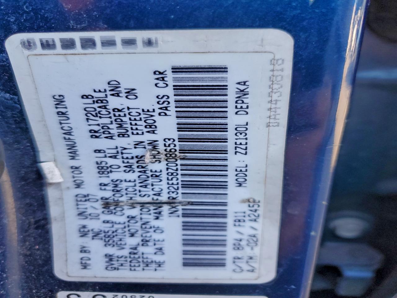 2008 TOYOTA COROLLA