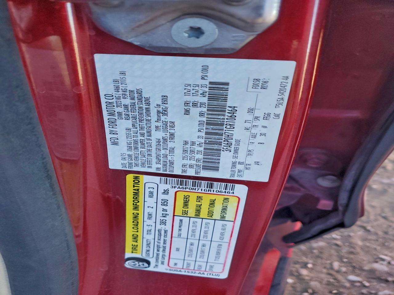 2016 FORD FUSION