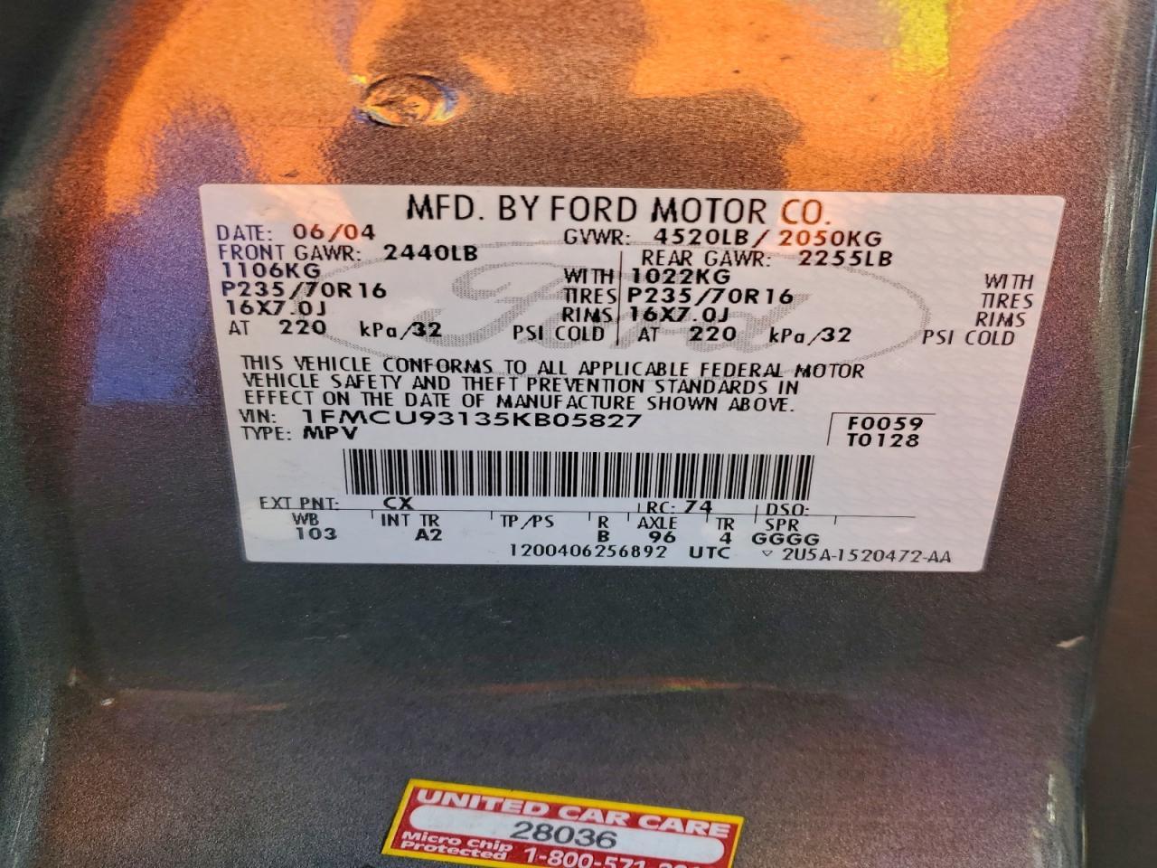 2005 FORD ESCAPE