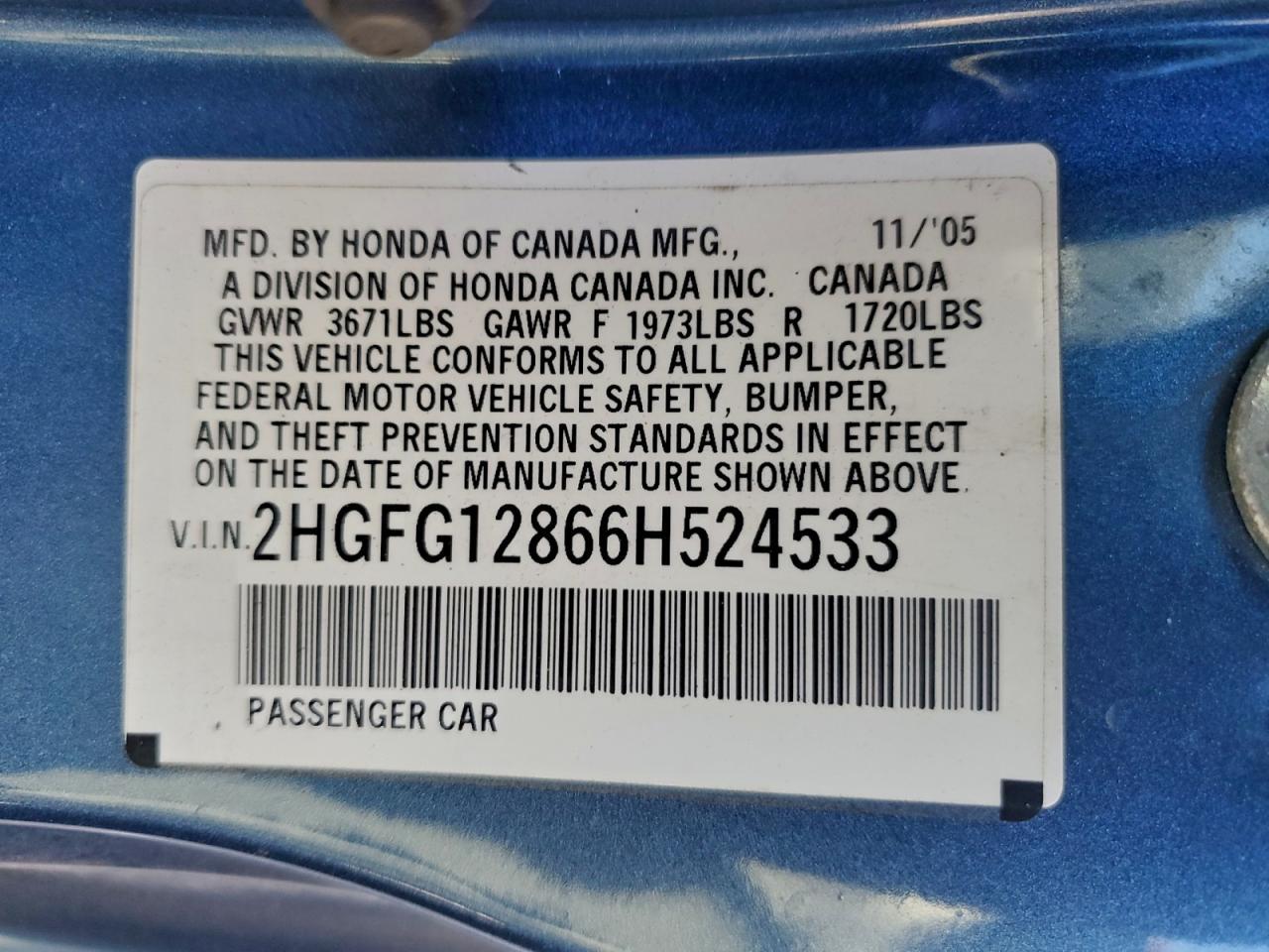 2006 HONDA CIVIC