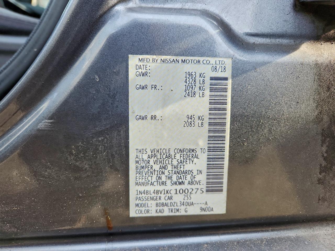 2019 NISSAN ALTIMA