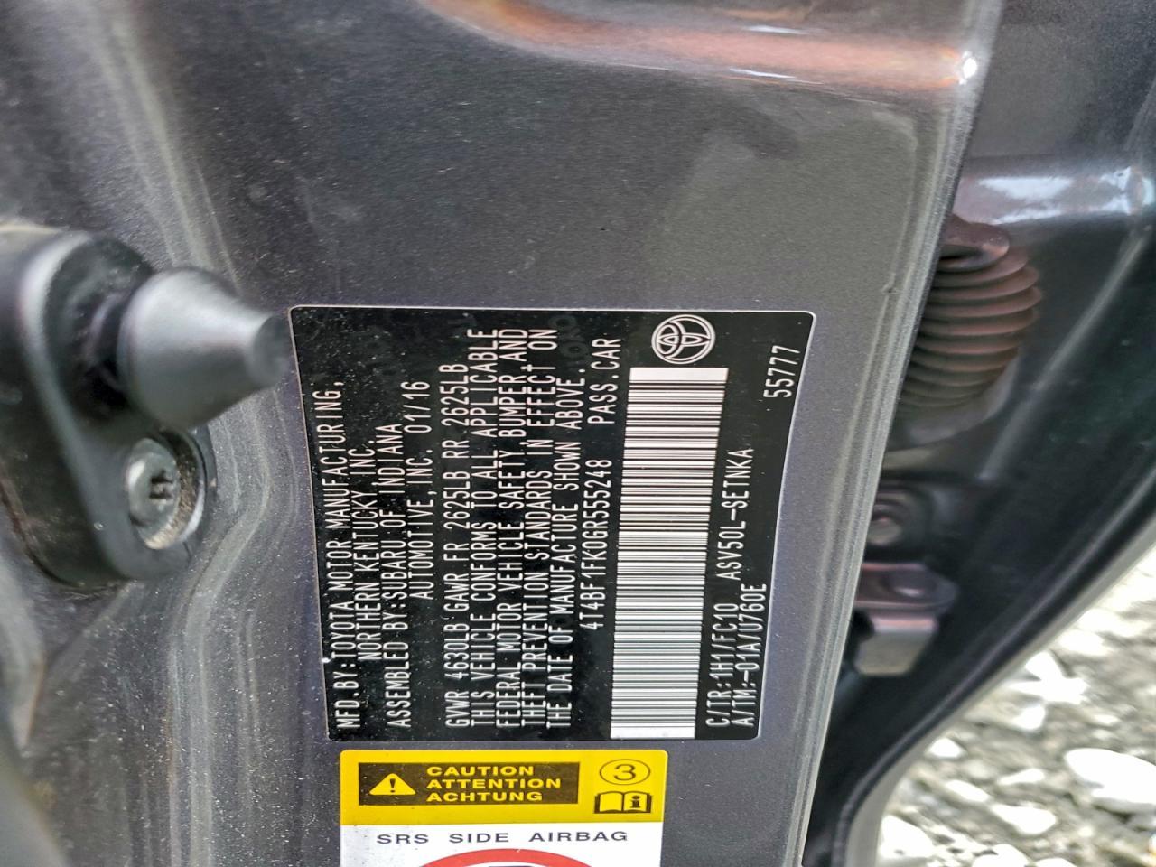 2016 TOYOTA CAMRY