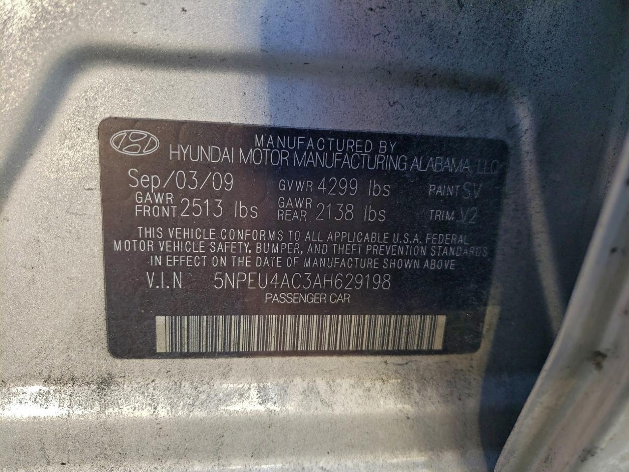 2010 HYUNDAI SONATA