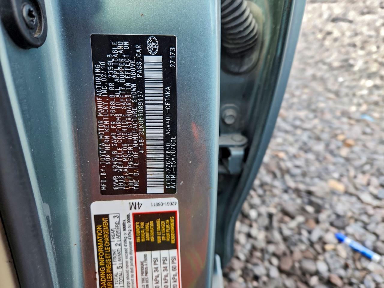 2011 TOYOTA CAMRY