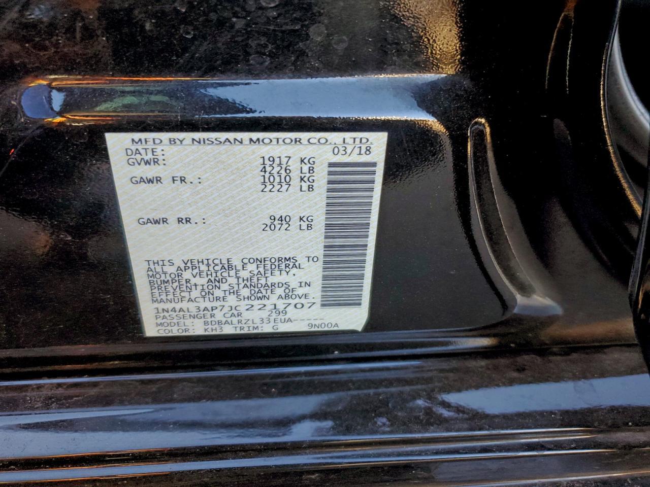 2018 NISSAN ALTIMA