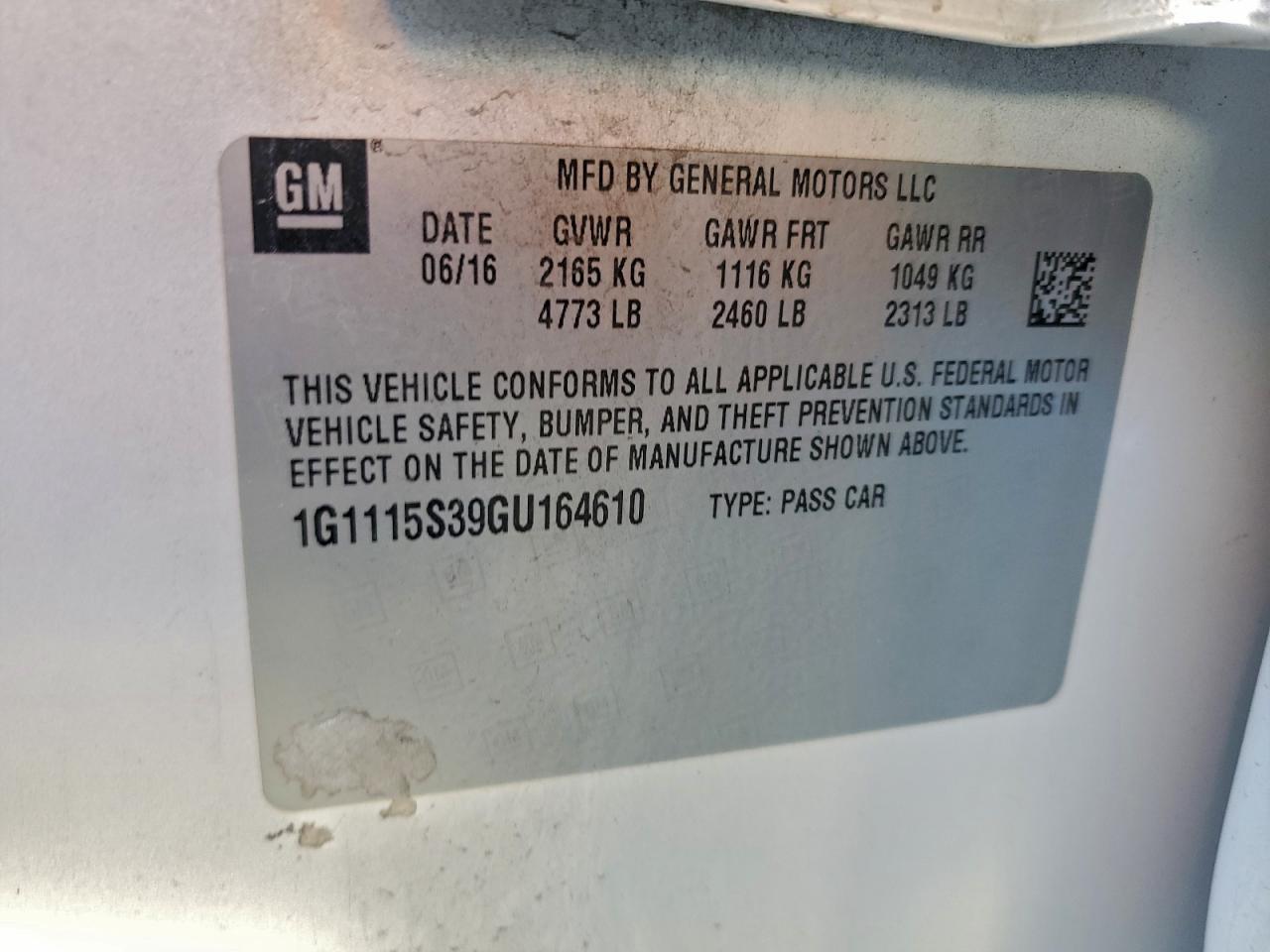 2016 CHEVROLET IMPALA