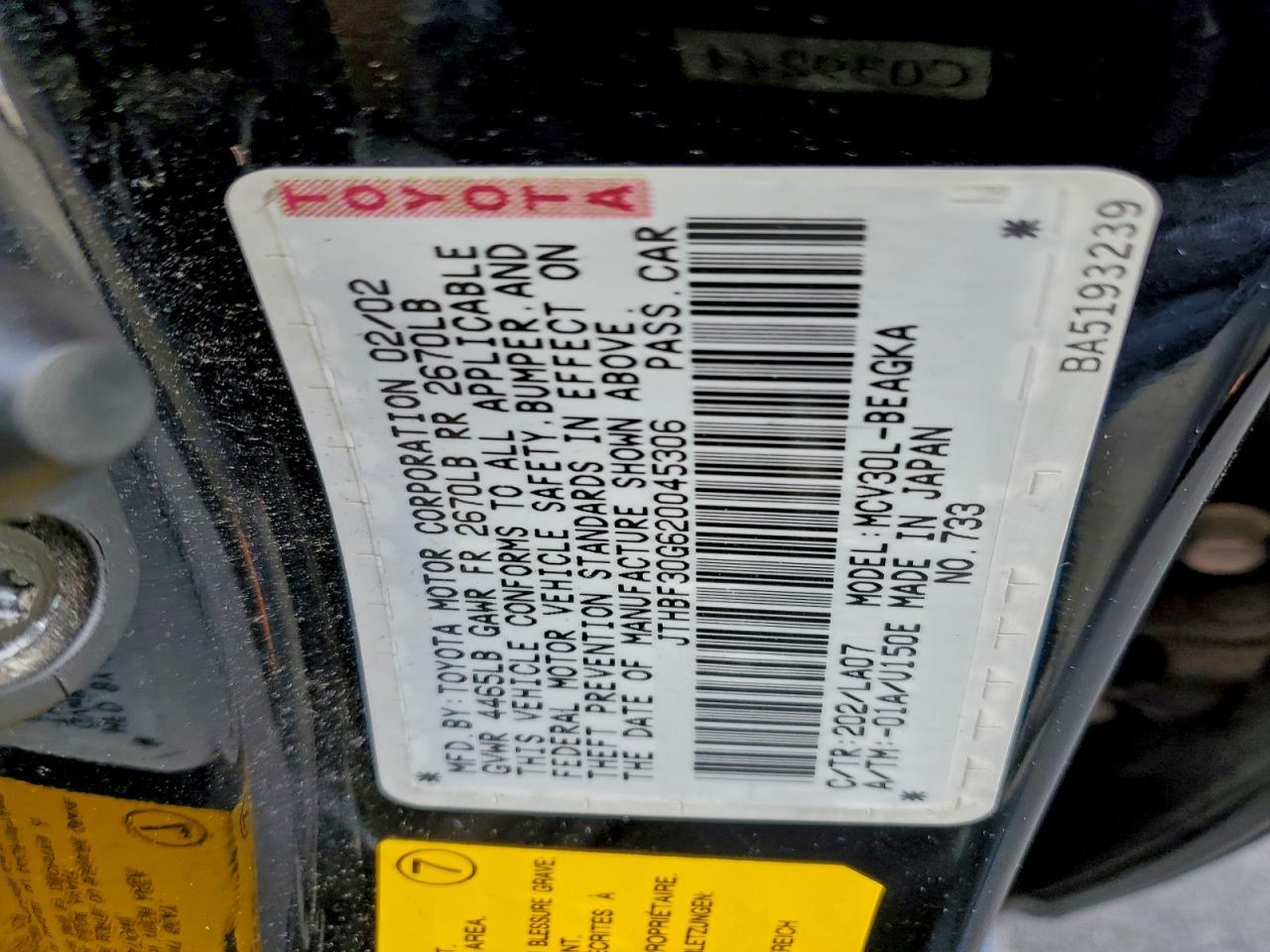 2002 LEXUS Es 300
