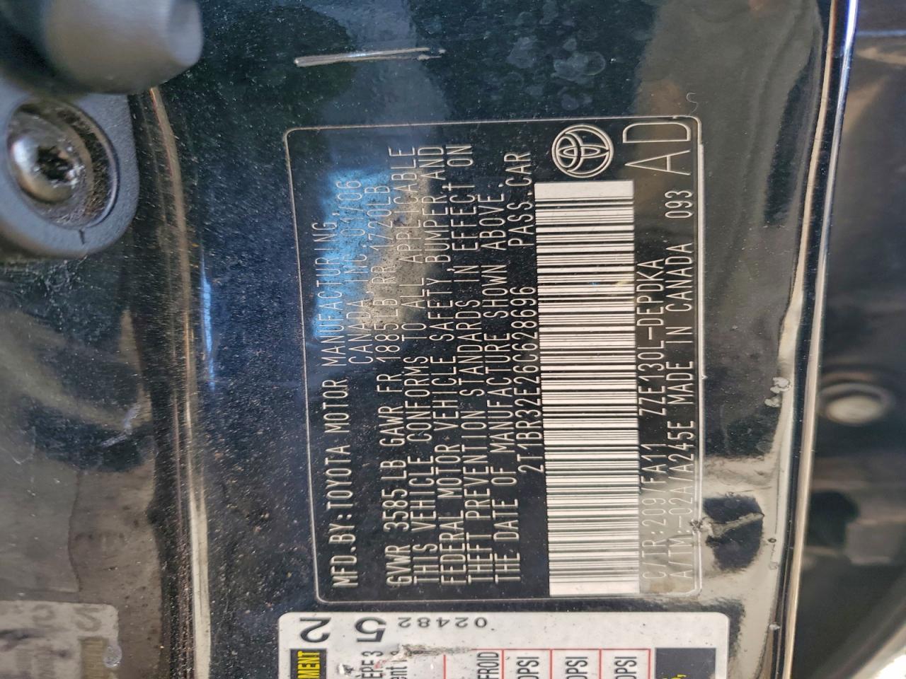2006 TOYOTA COROLLA