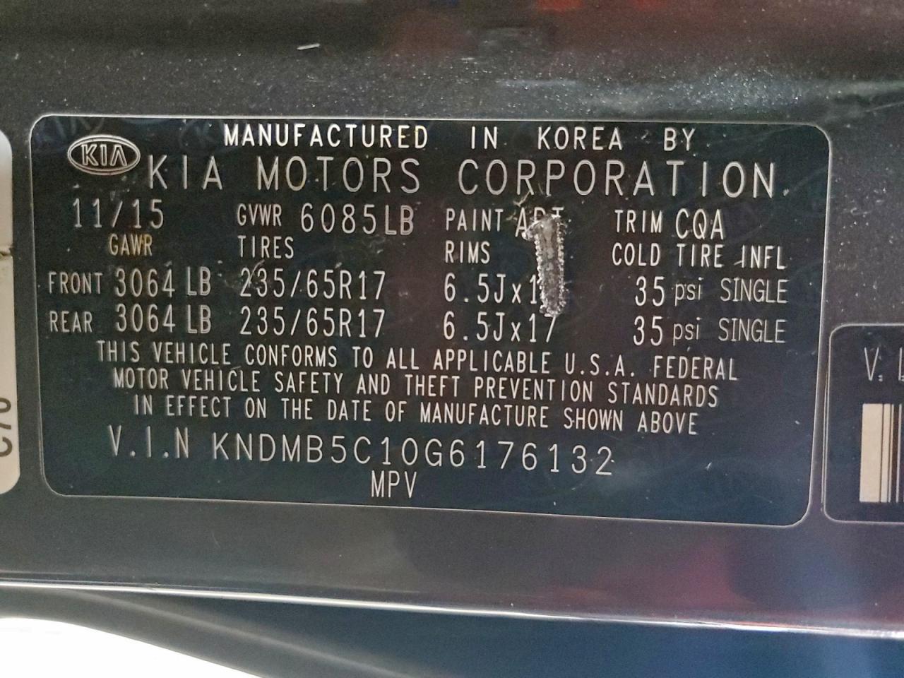 2016 KIA SEDONA