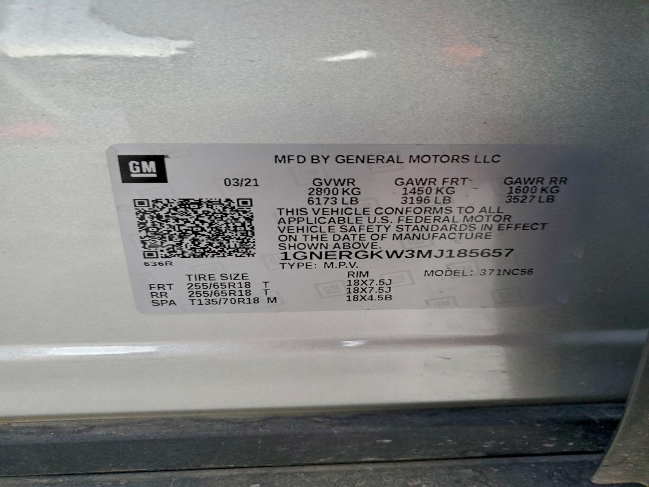 2021 CHEVROLET TRAVERSE