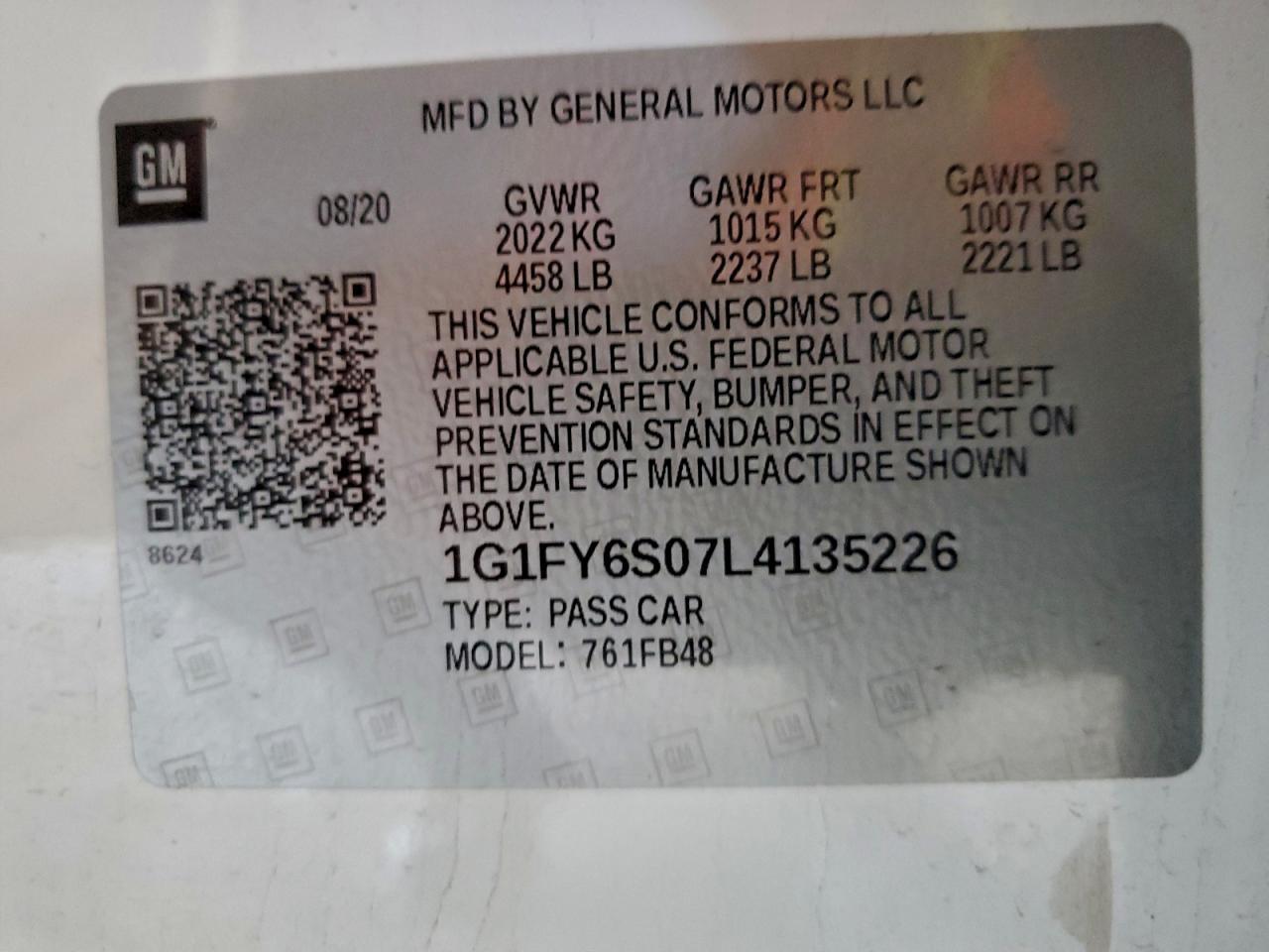 2020 CHEVROLET Bolt EV