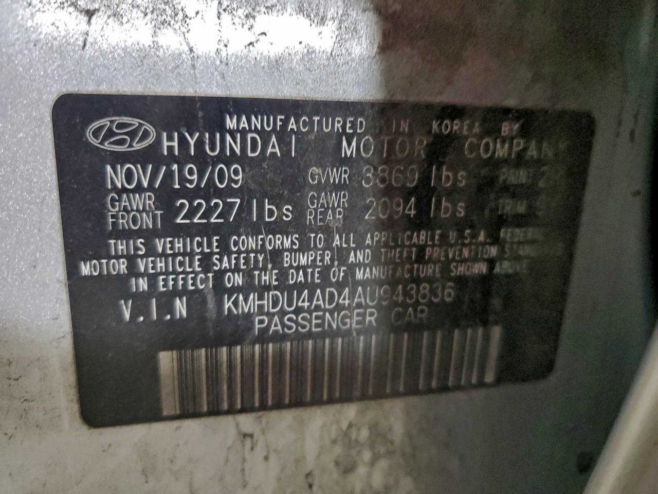 2010 HYUNDAI ELANTRA