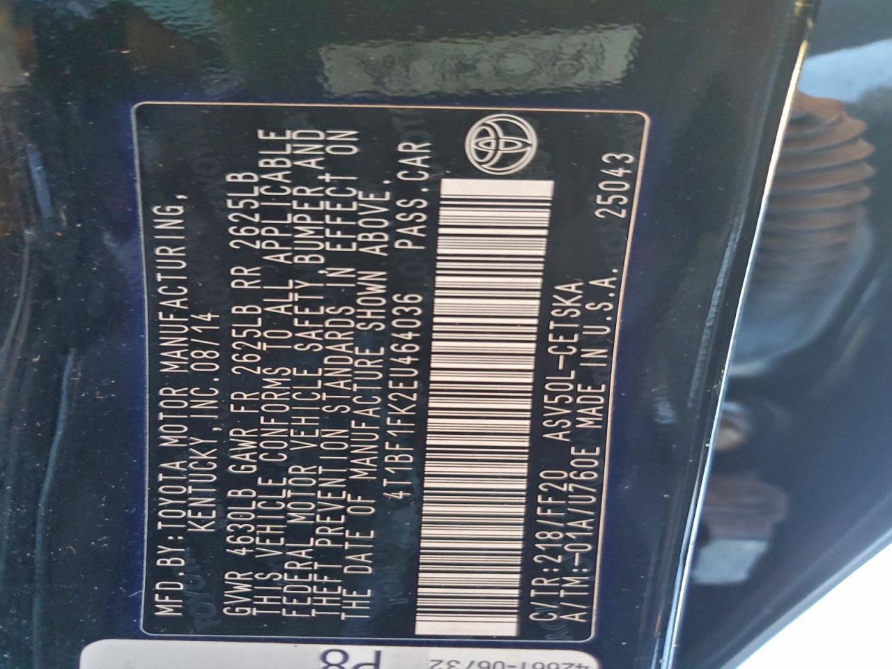 2014 TOYOTA CAMRY