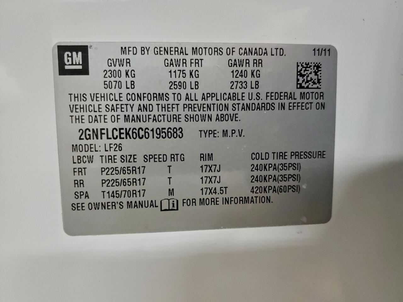 2012 CHEVROLET EQUINOX