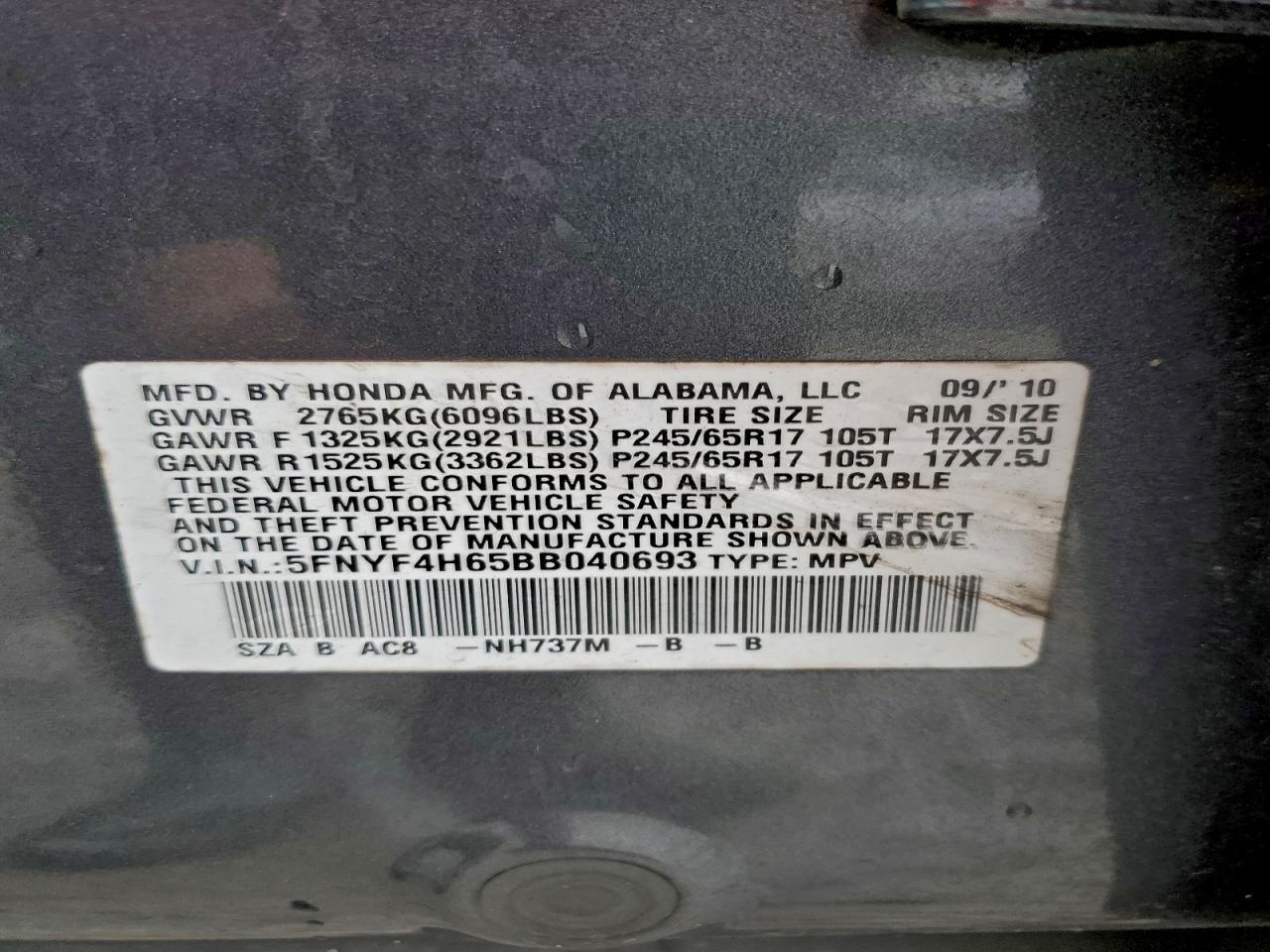 2011 HONDA PILOT