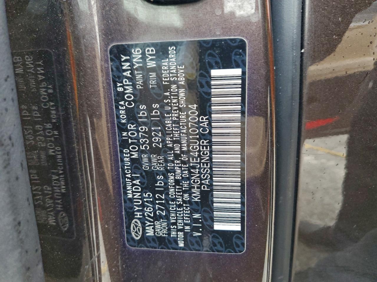 2016 HYUNDAI GENESIS