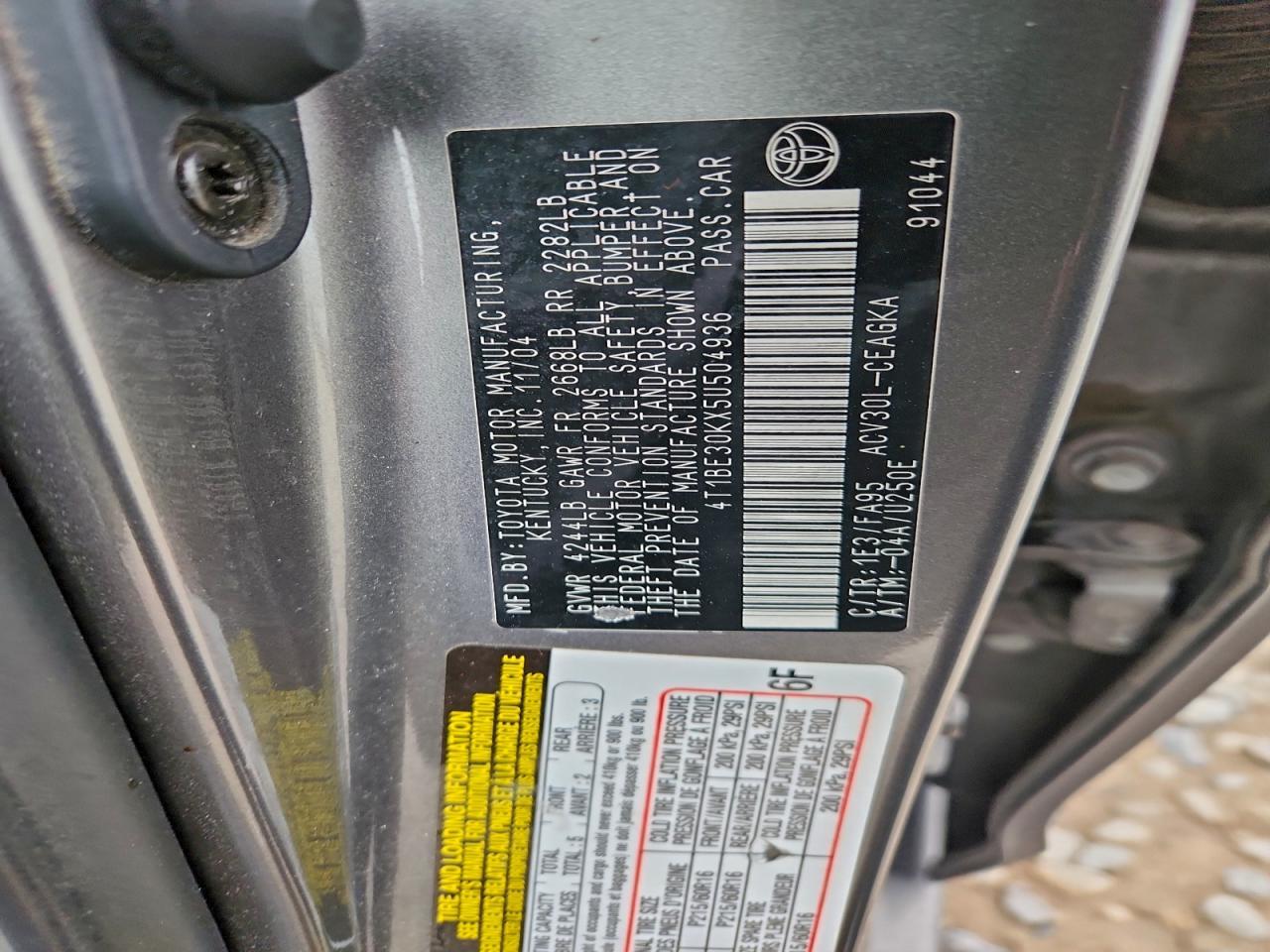 2005 TOYOTA CAMRY