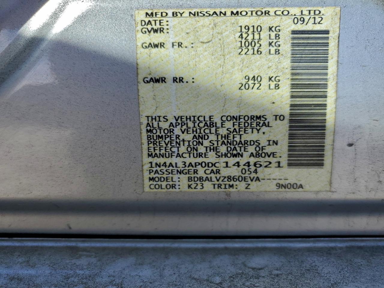 2013 NISSAN ALTIMA