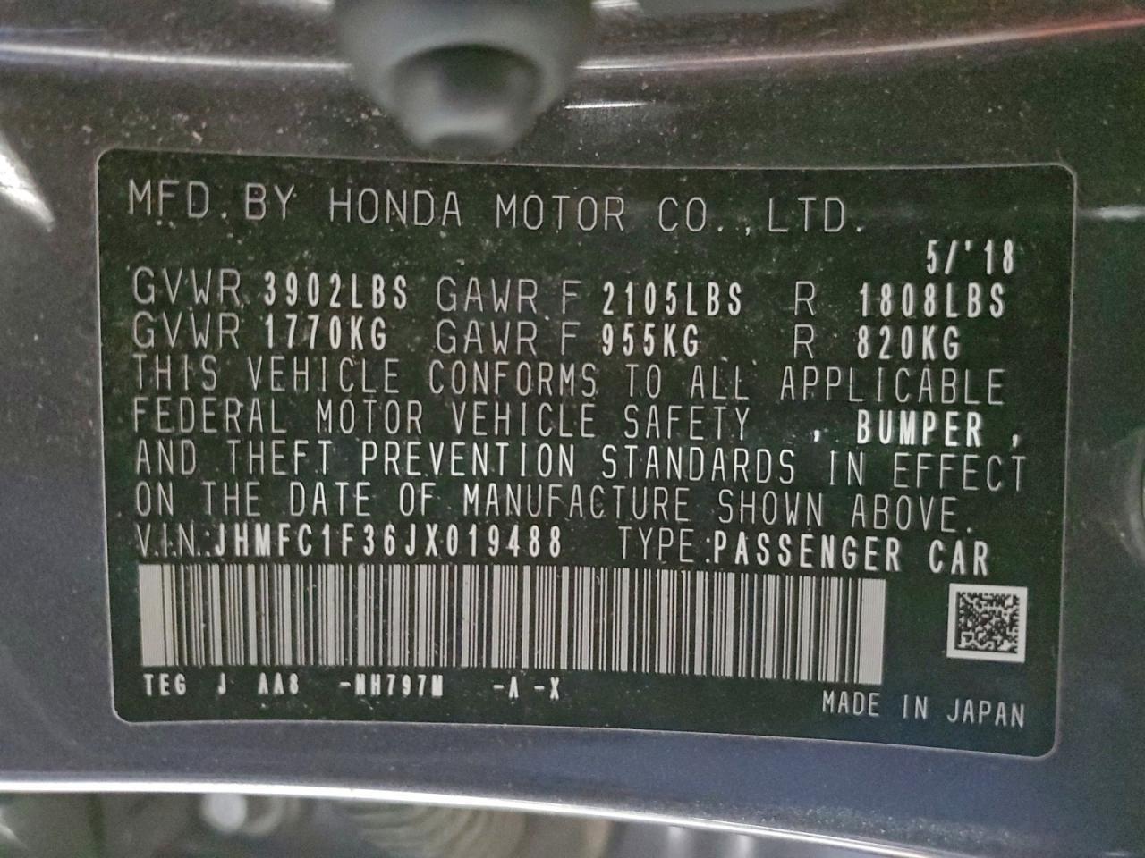 2018 HONDA CIVIC