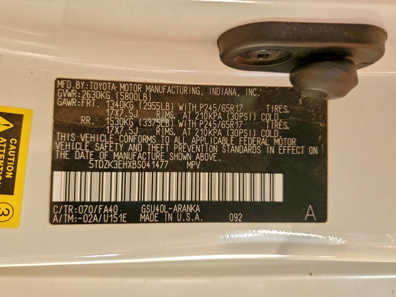 2011 TOYOTA HIGHLANDER