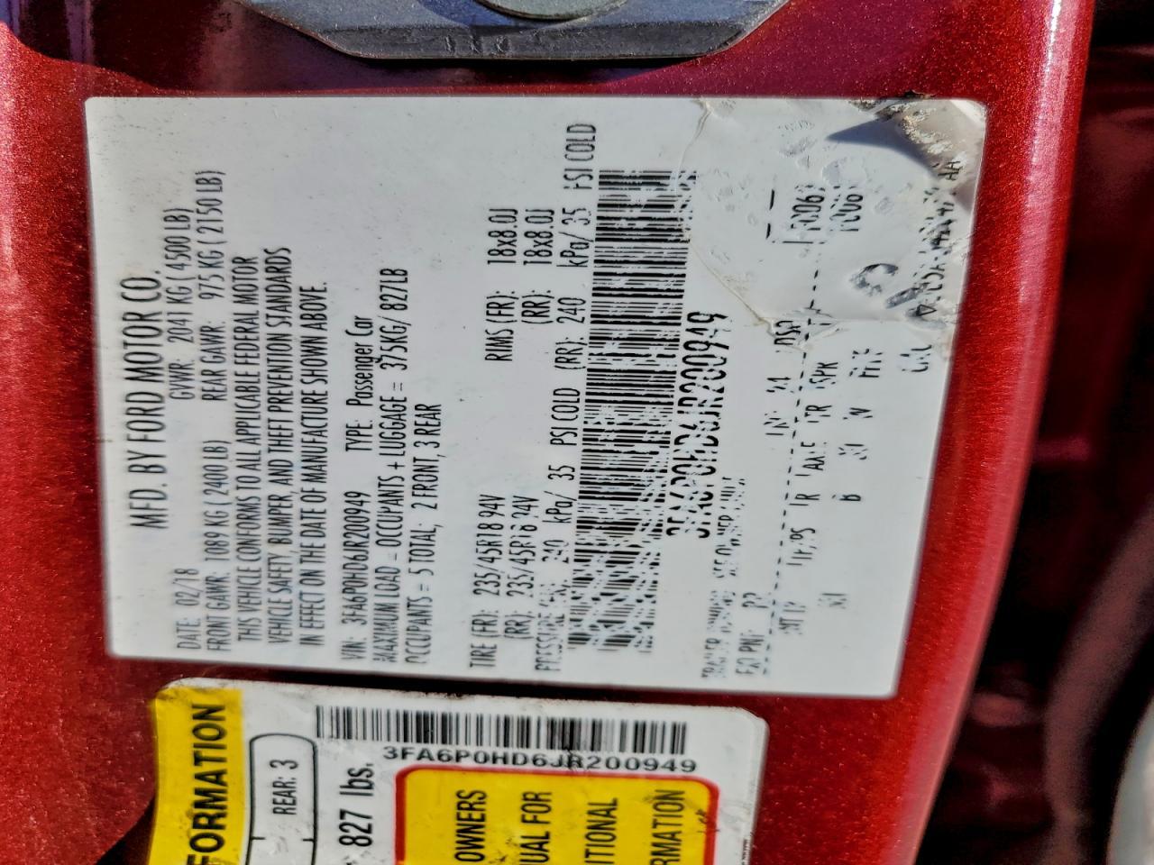 2018 FORD FUSION