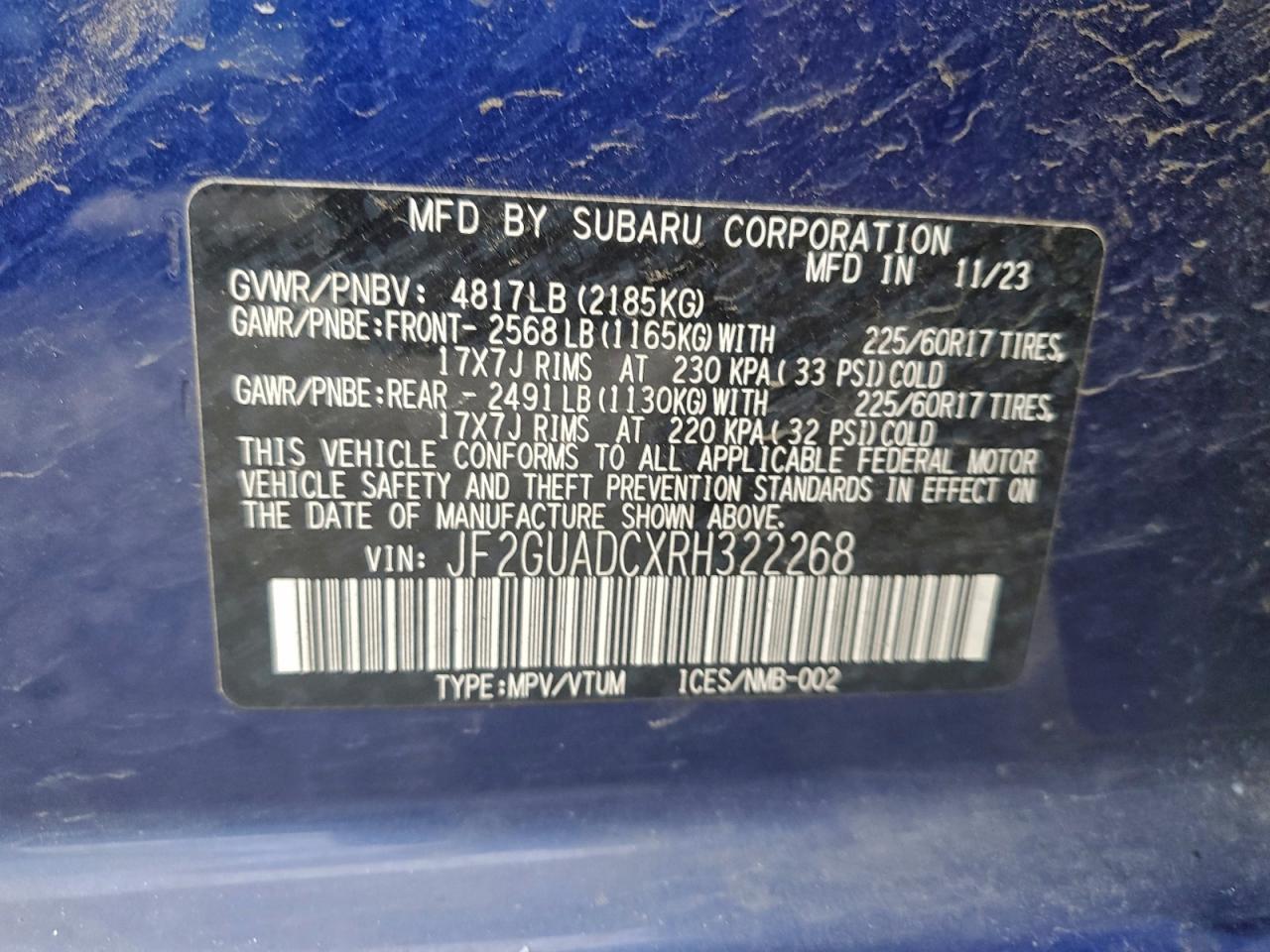 2024 SUBARU Crosstrek