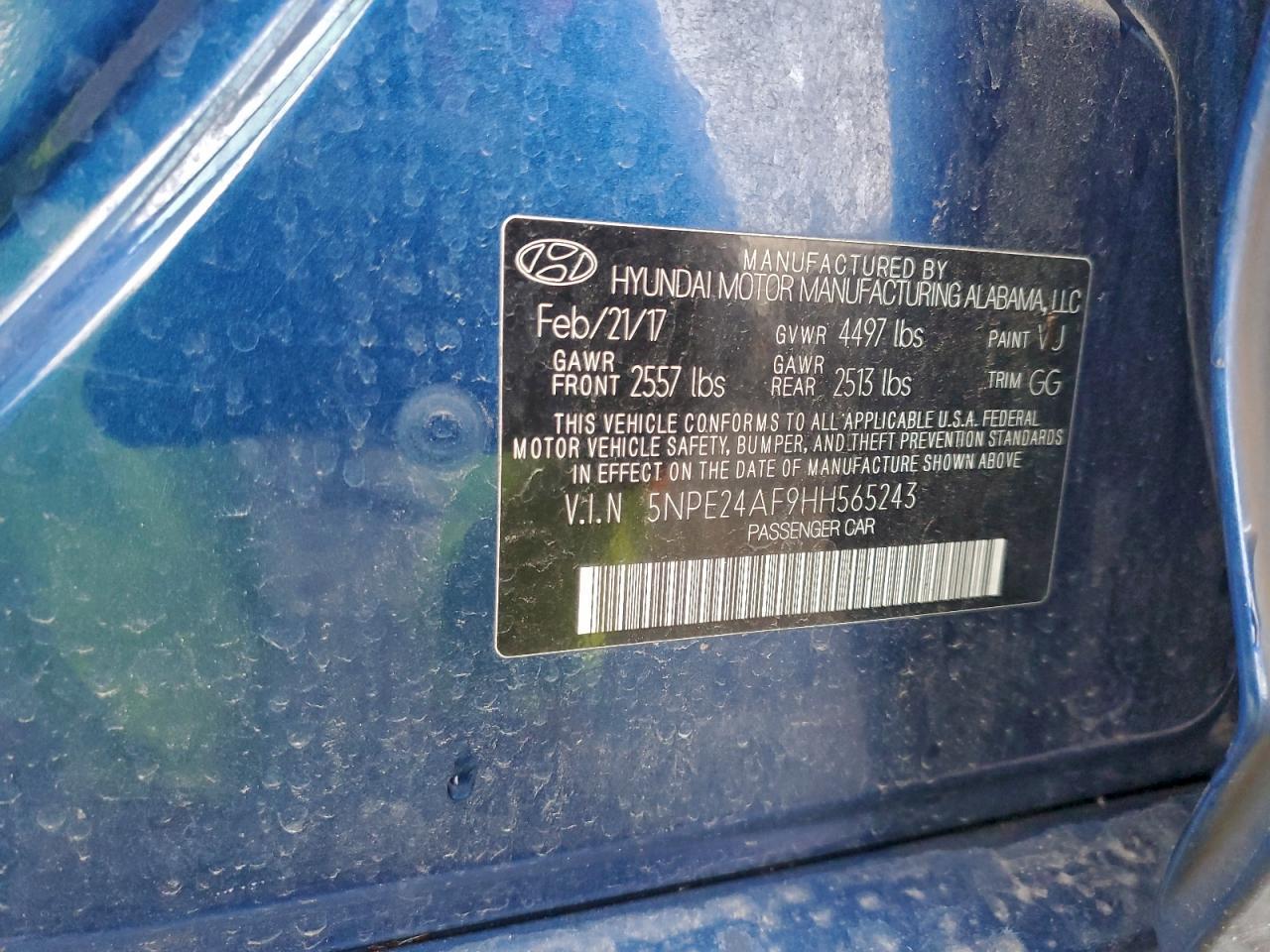 2017 HYUNDAI SONATA