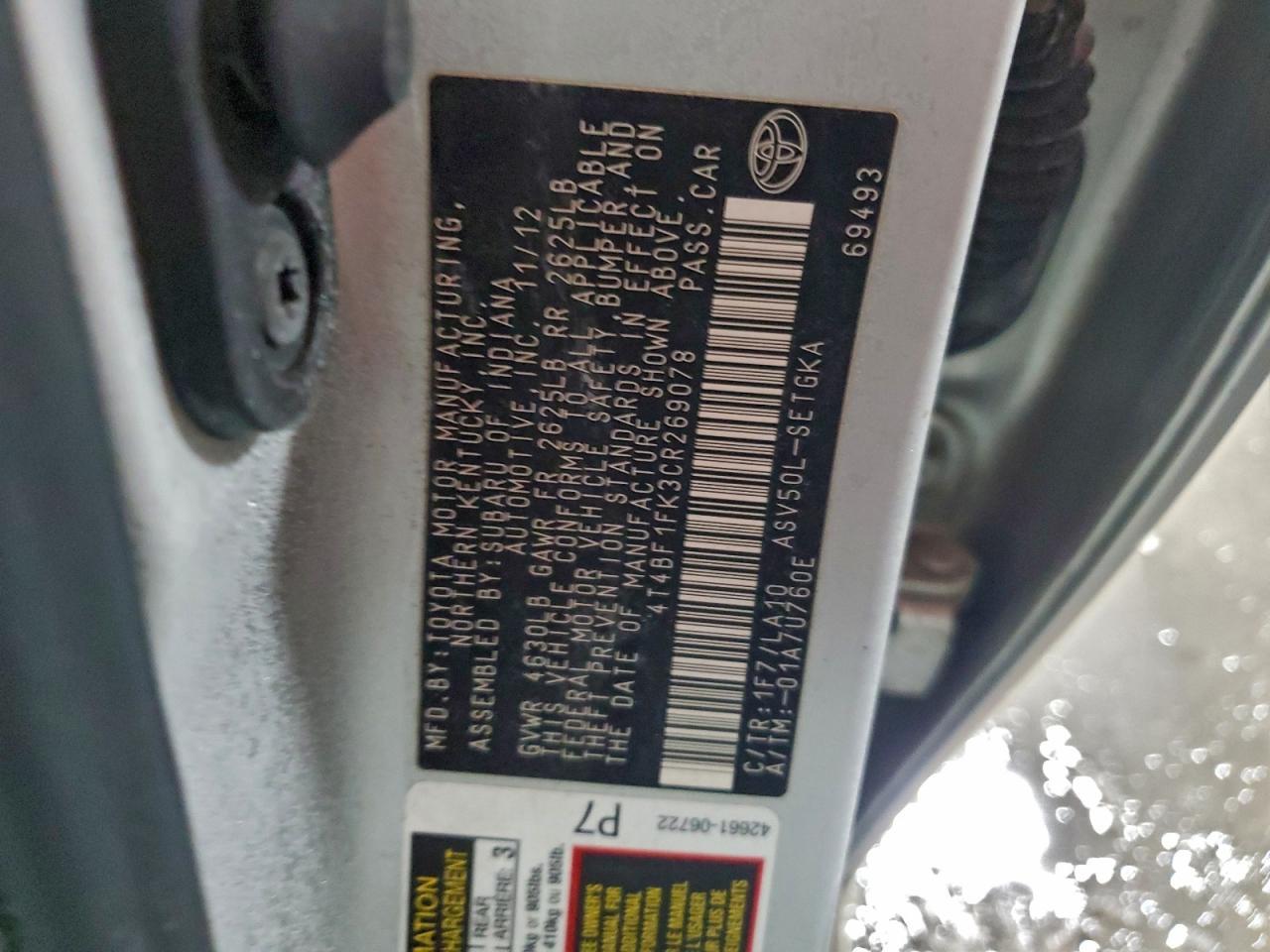 2012 TOYOTA CAMRY