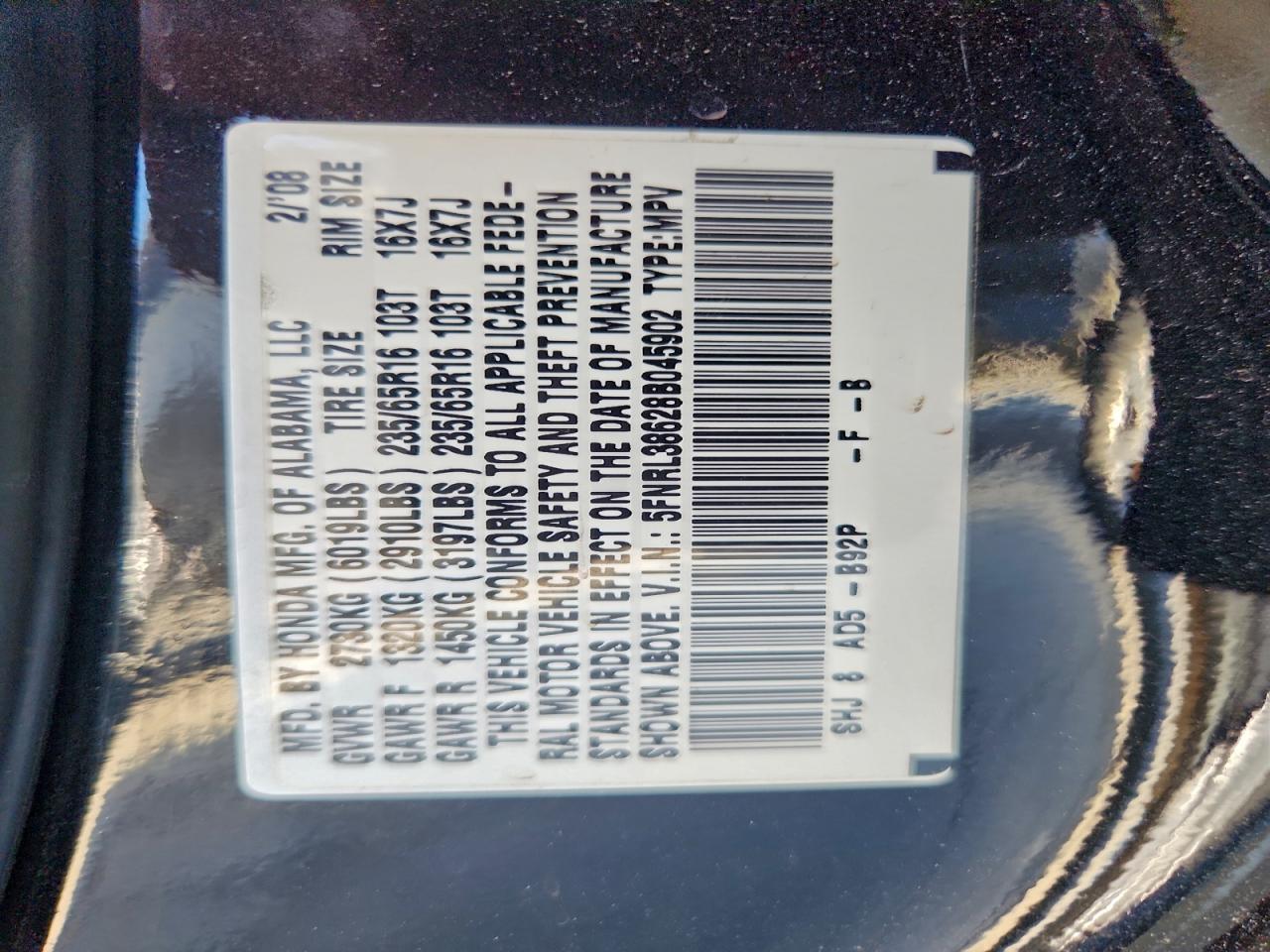 2008 HONDA ODYSSEY