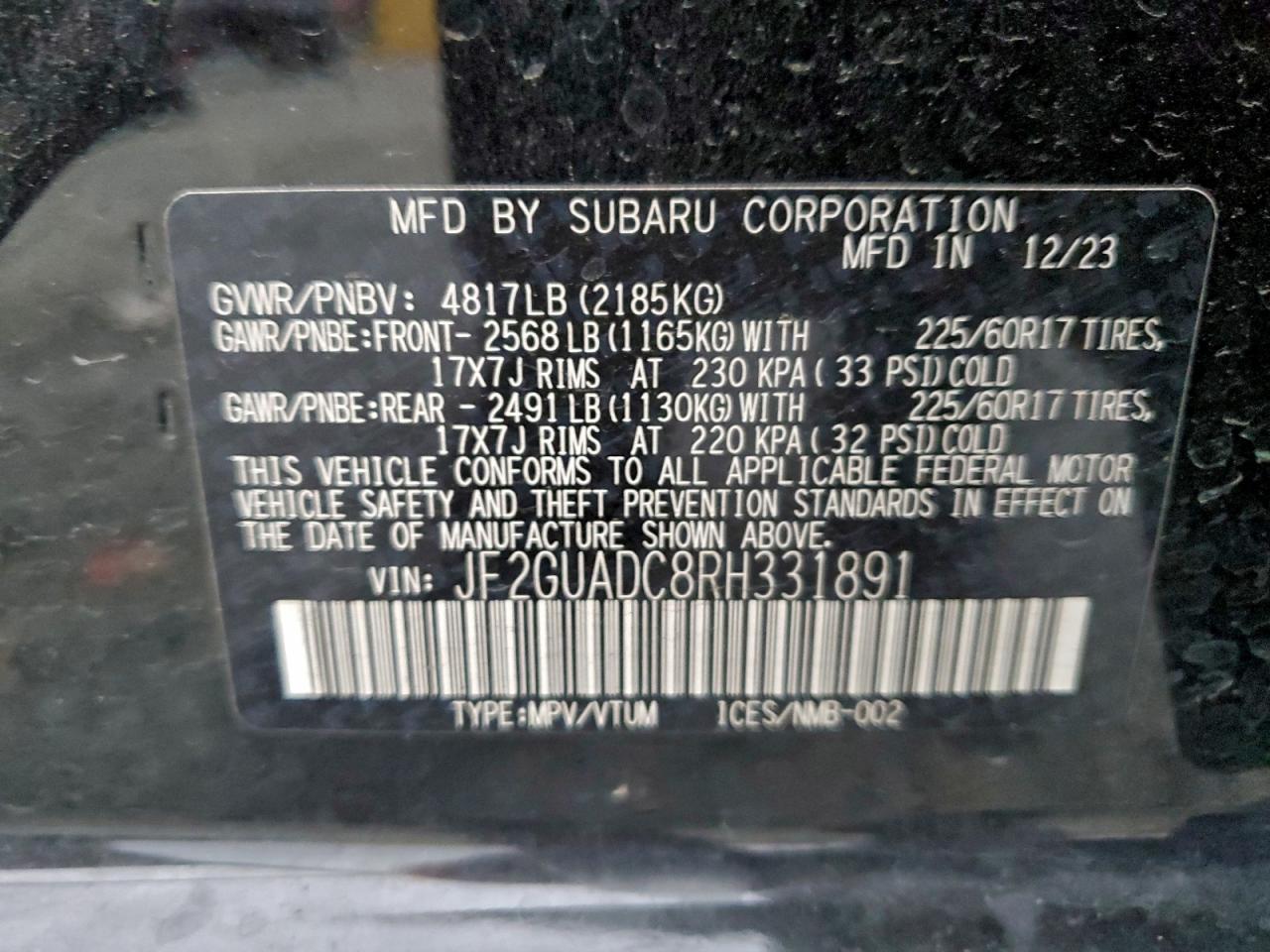 2024 SUBARU Crosstrek