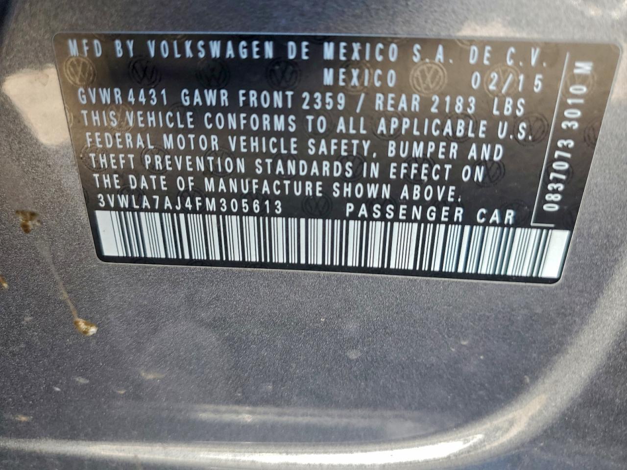 2015 VOLKSWAGEN JETTA