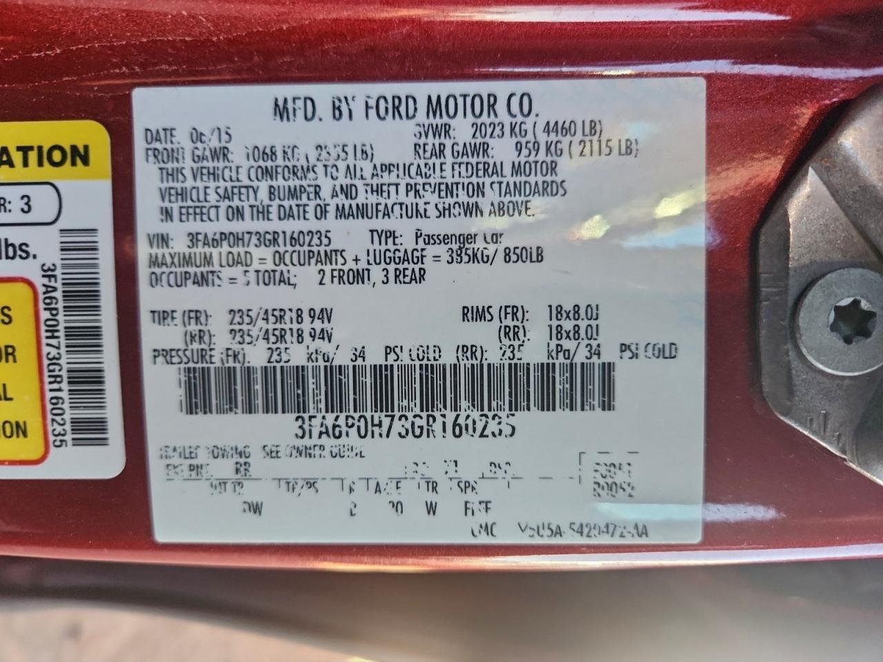 2016 FORD FUSION