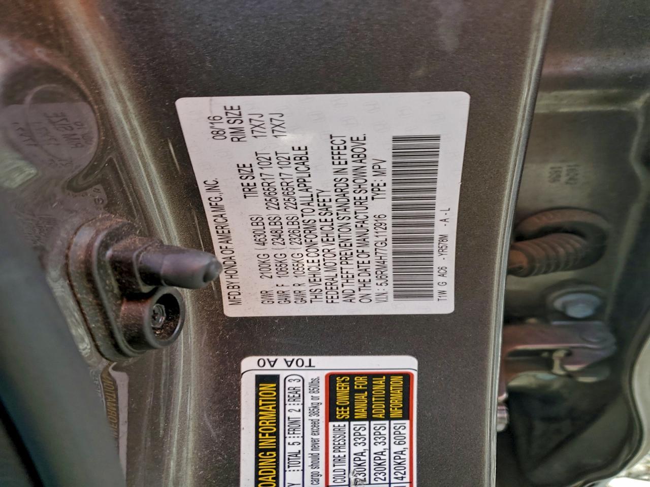 2016 HONDA CR-V
