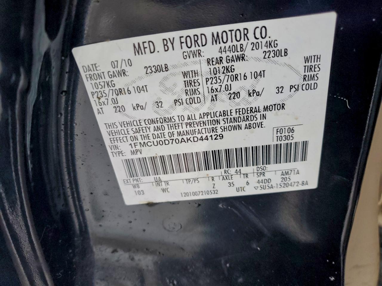 2010 FORD ESCAPE