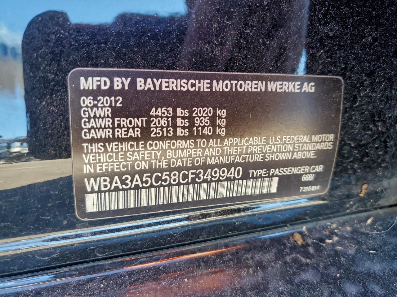 2012 BMW 3 SERIES
