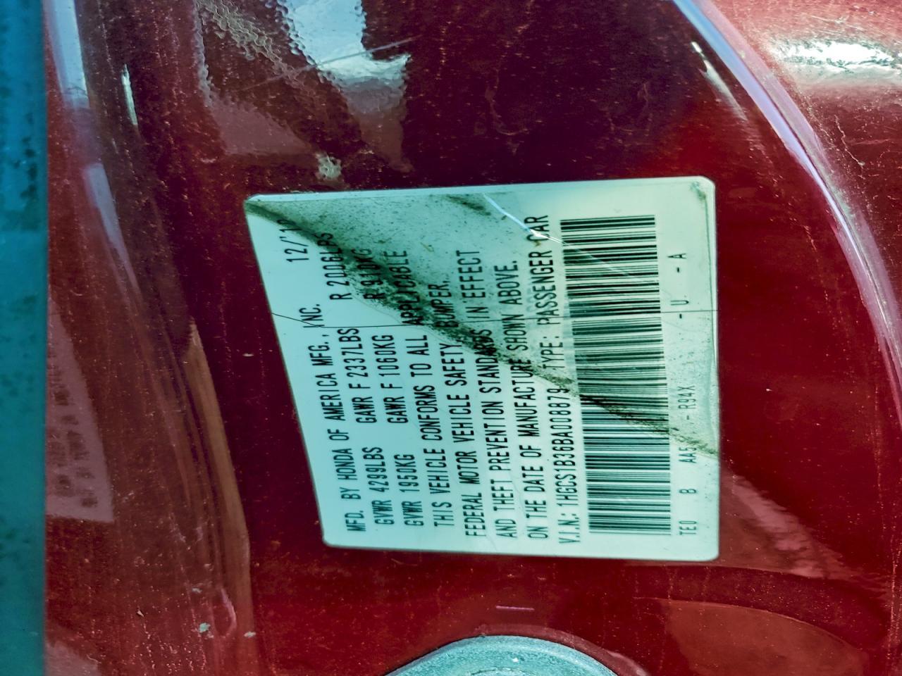 2011 HONDA ACCORD