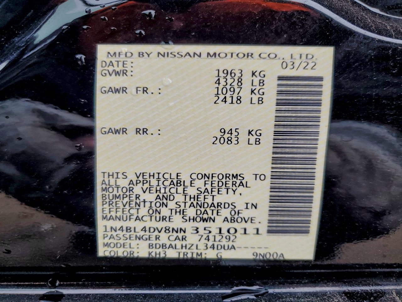 2022 NISSAN ALTIMA