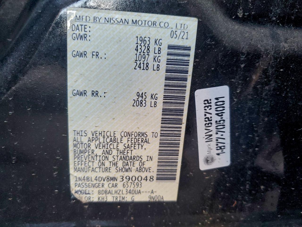 2021 NISSAN ALTIMA
