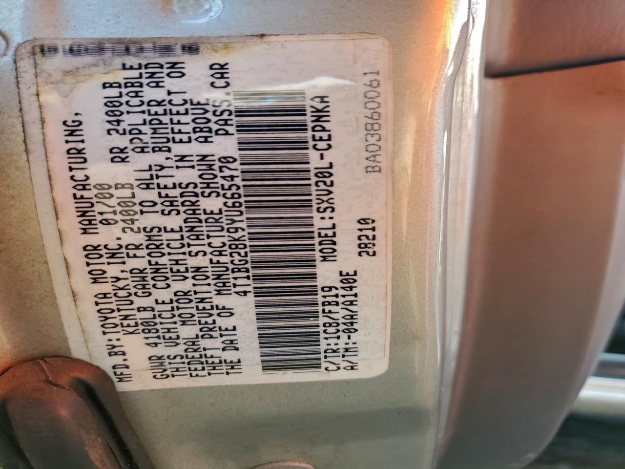 2000 TOYOTA CAMRY