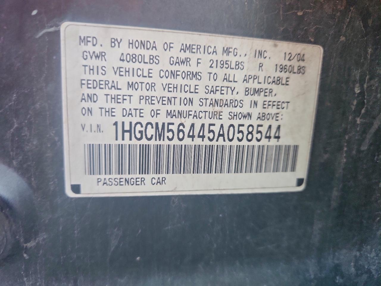 2005 HONDA ACCORD