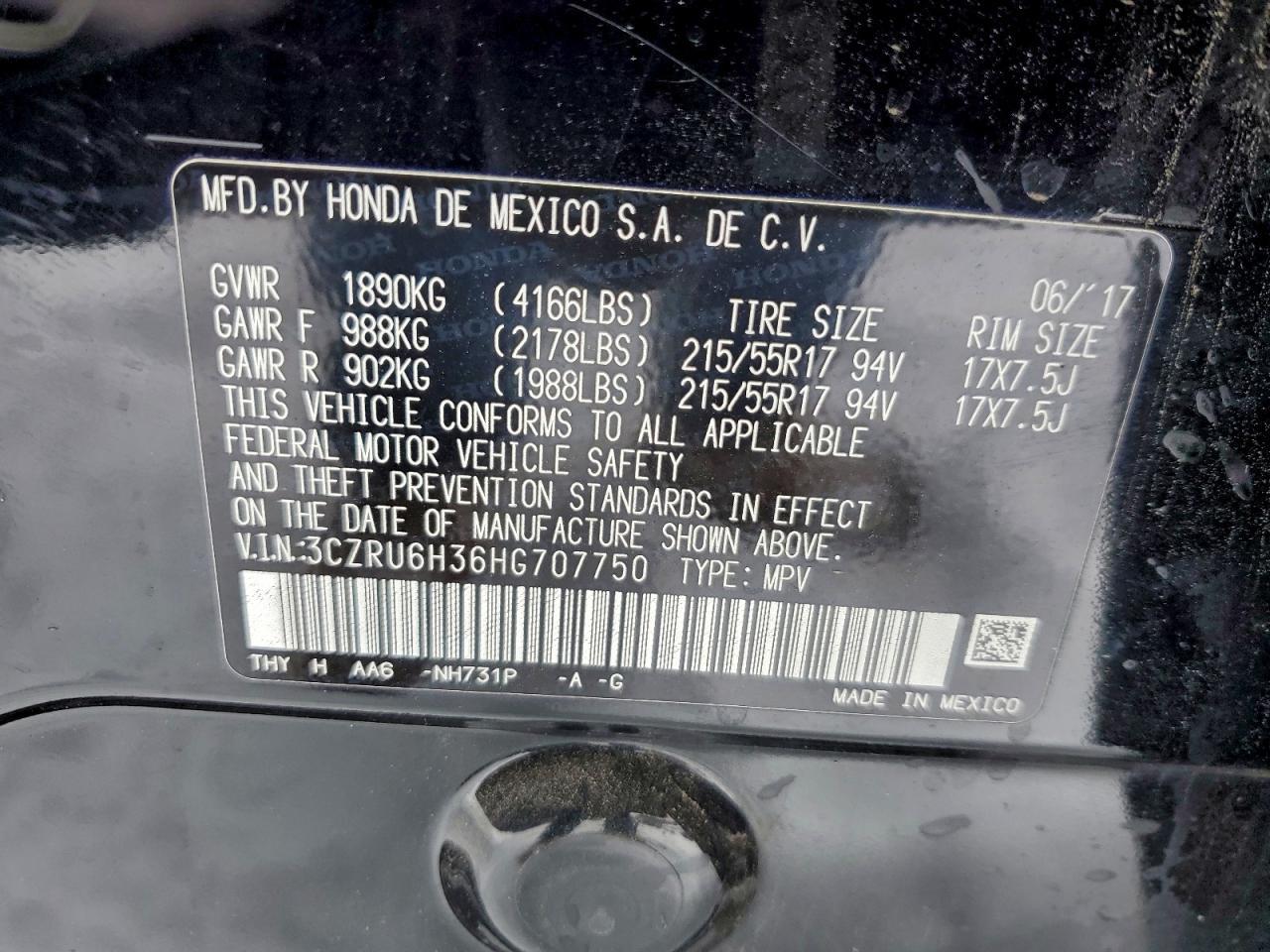 2017 HONDA HR-V