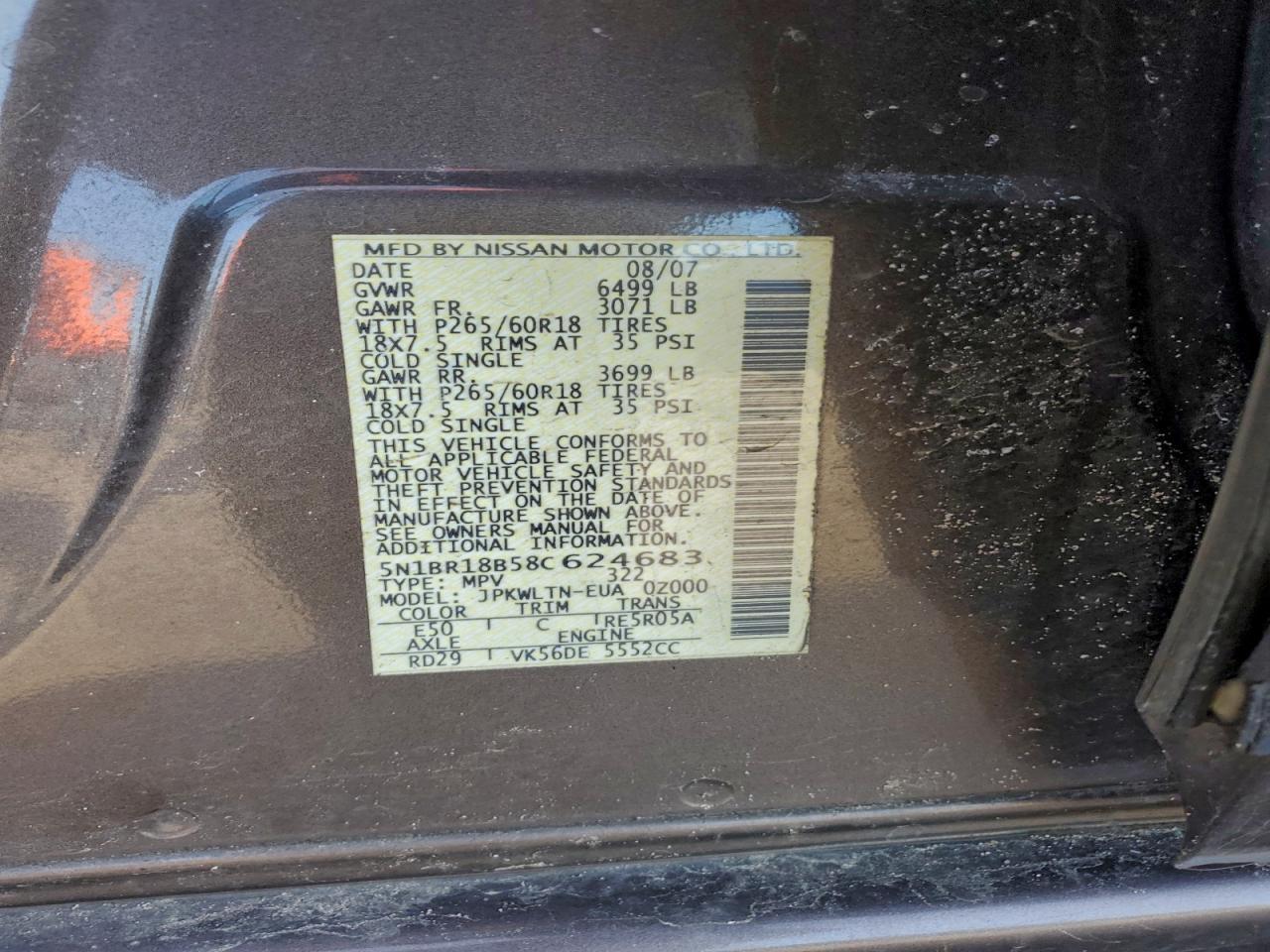 2008 NISSAN PATHFINDER