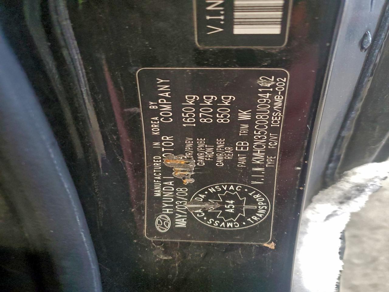 2008 HYUNDAI ACCENT