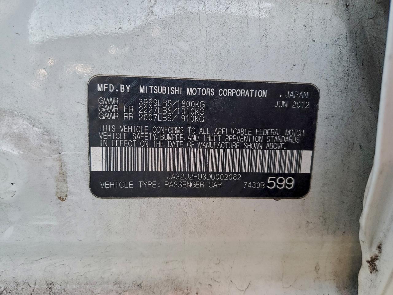 2013 MITSUBISHI LANCER
