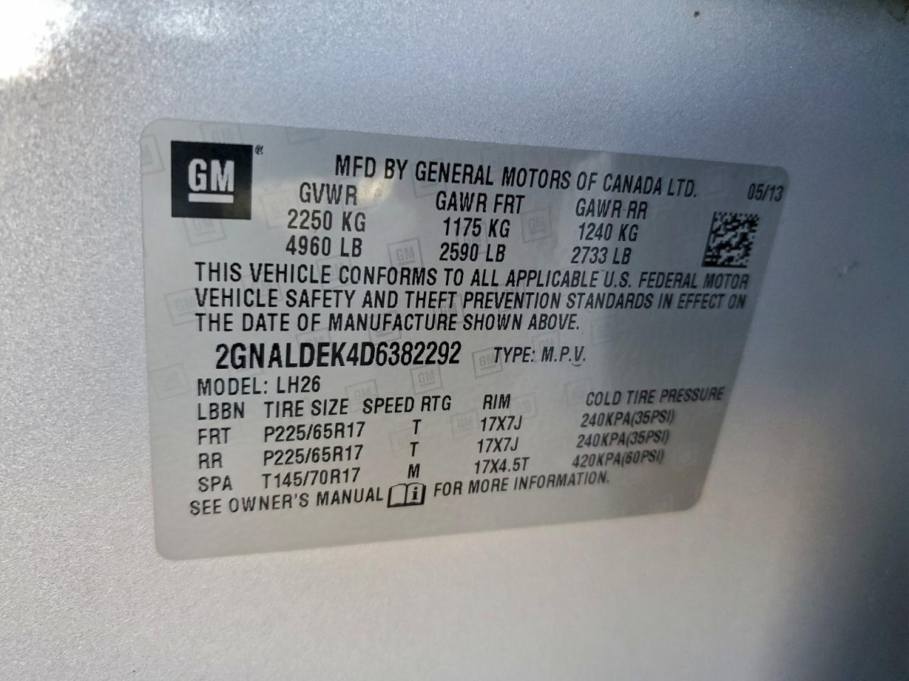 2013 CHEVROLET EQUINOX