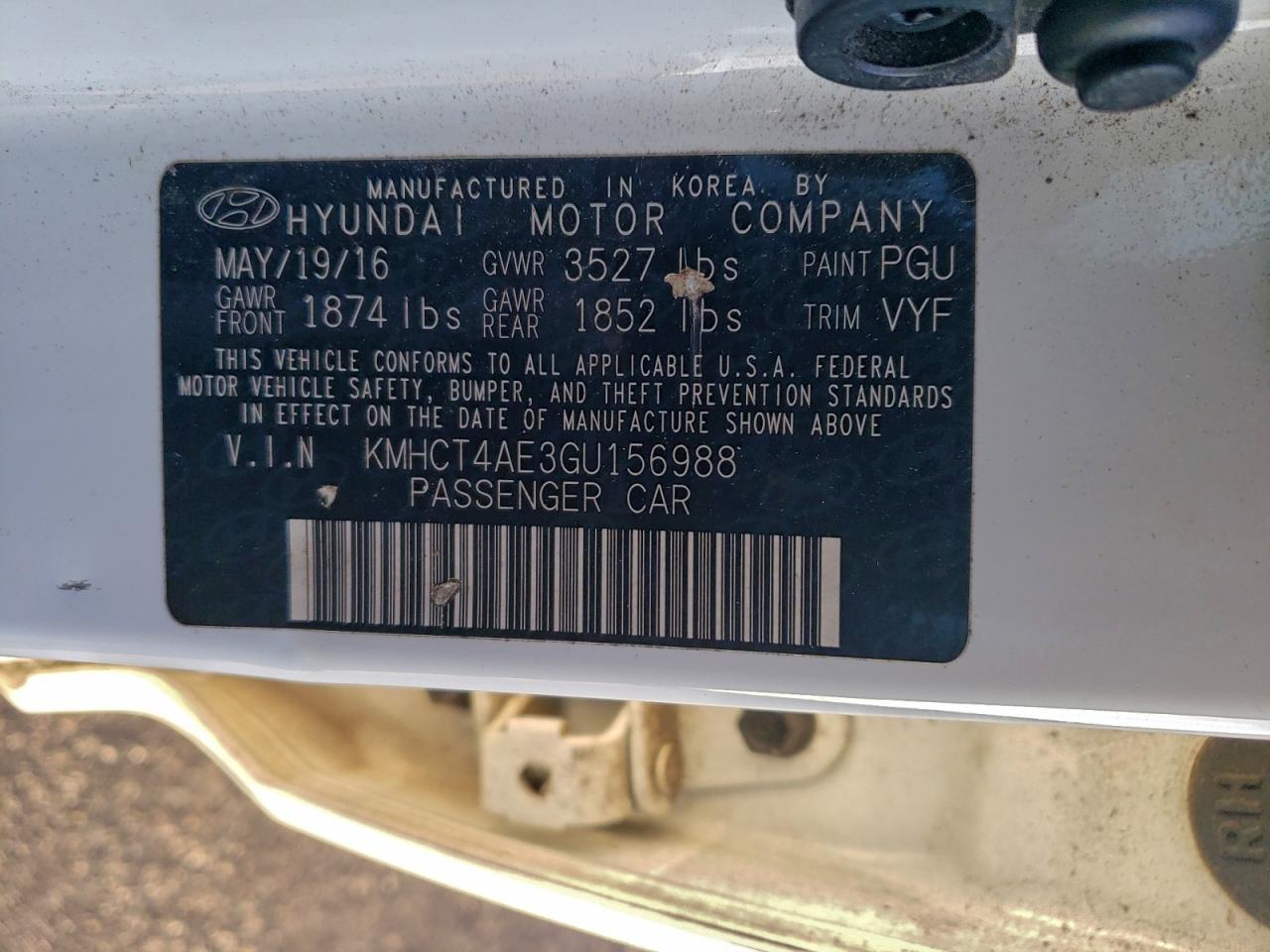 2016 HYUNDAI ACCENT