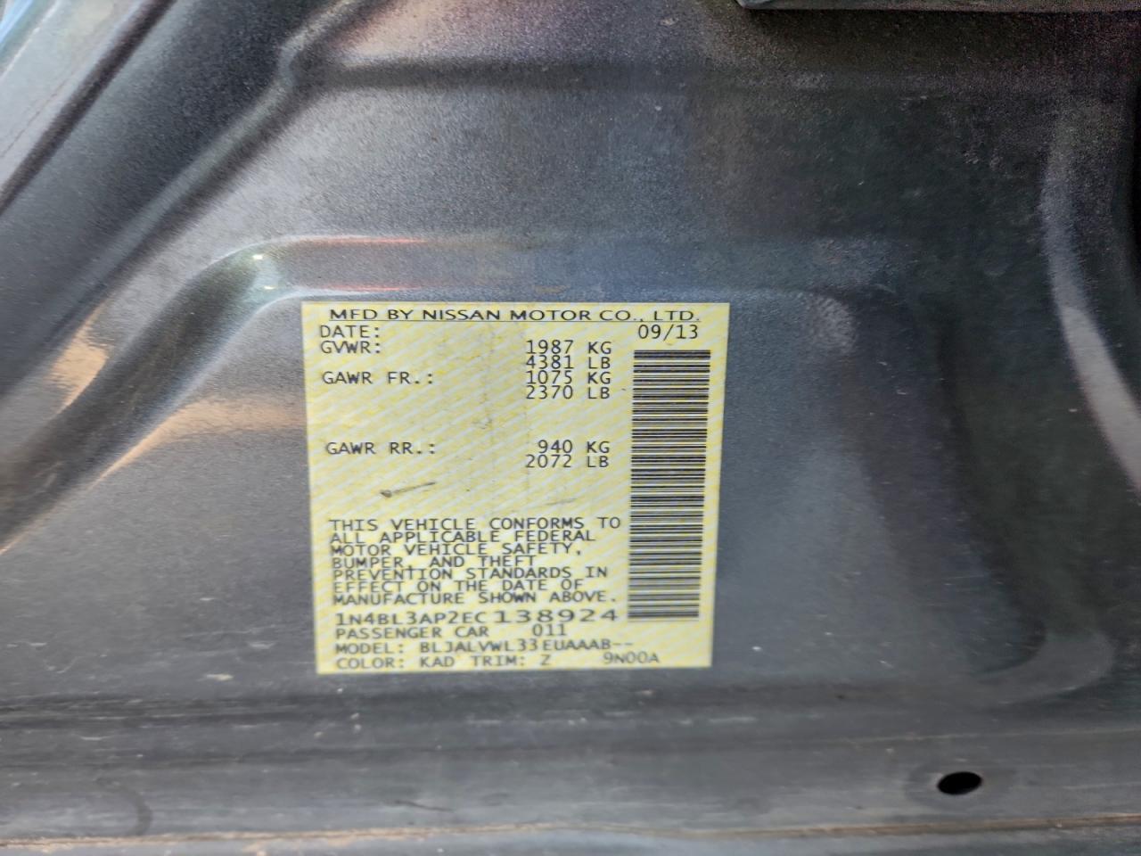 2014 NISSAN ALTIMA