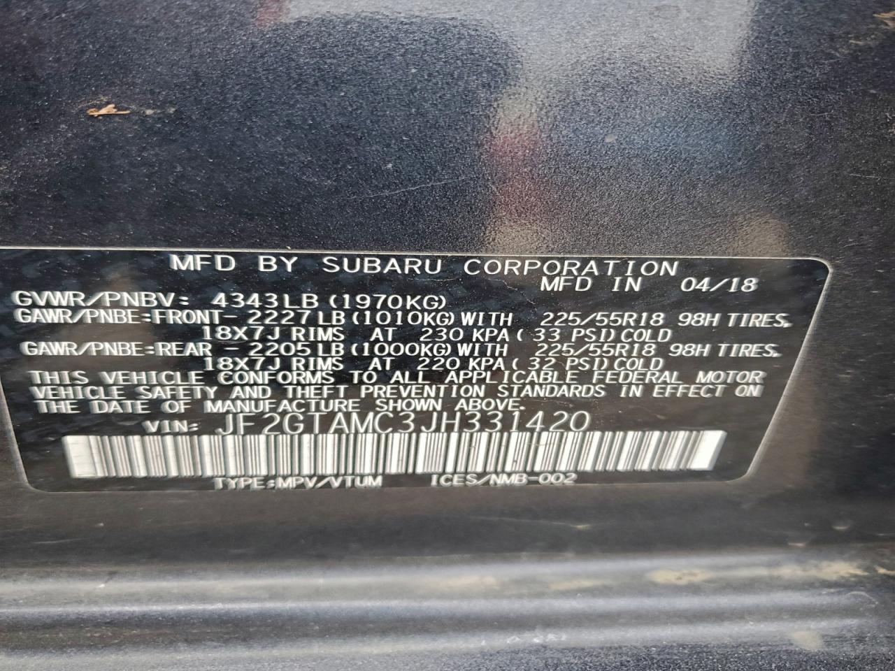2018 SUBARU Crosstrek